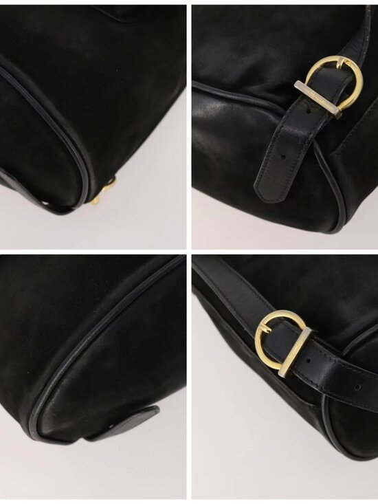 Salvatore Ferragamo Vara Ribbon Backpack Leather Black Gold Auth 172240 main image 3